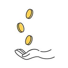 Make Money Icon Gold Dollar Coin With Hands Businessman Vector Line Art Cartoon Illustration Download Free Vectors Clipart Graphics Vector Art Mortgage loan personal finance financial services, dollar coins png. make money icon gold dollar coin with