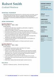 Cocktail Waitress Resume Samples Qwikresume