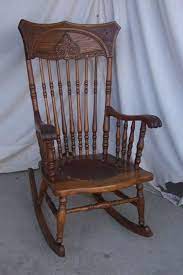 Antique Pressed Back Rocking Chair With Tall Back Bargain John S Antiques Rocking Chair Antiques Wooden Rocker