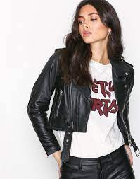 Black Leather Jacket Women Biker Motorcycle Lambskin Cropped Size S M L Xl Xxl Tblc Bikermot Leather Jackets Women Leather Jacket Girl Cropped Leather Jacket