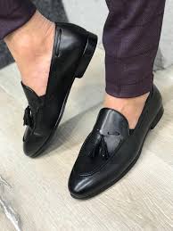 Black And White Loafers With Tassels Buy Black Tassel Loafer By Gentwith Com With Free Shipping Dress Shoes Men Mens Dress Loafers Black Leather Loafers
