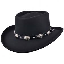 Mens Black Classic 100 Wool Felt Crushable Gambler Cowboy Hat Faux Leather Band Sombreros Masculinos Sombrero De Vaquero Sombrero Vaquero