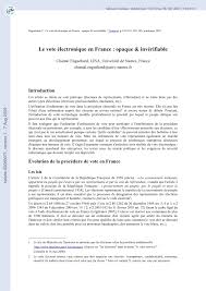 Lorsque vous quittez notre site internet / courrier ã©lectronique de communication marketing, nous ne pouvons pas ãªtre tenus pour responsables du contenu desdits sites internet tiers, ou de la protection et confidentialitã© des informations que vous pourriez fournir ã ces sites internet. Pdf Le Vote Electronique En France Opaque Inverifiable