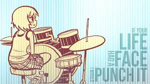 I don't know how long it has been since my ear has been free from the roll of a drum. Hd Wallpaper Drums Anime Girls Quote Scott Pilgrim Wallpaper Flare