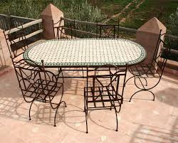 Table Zellige Ovale 180 90 6 Chaises Tina En 2020 Chaise En Fer Mobilier Jardin Chaise Fer Forge