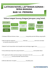Kompeni c di bawah pimpinan leftenan adnan… Novel Leftenan Adnan Wira Bangsa Worksheet
