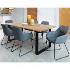 Maybe you would like to learn more about one of these? Forte 220cm Brushed Oak Dining Table 6 Rochester Grey Chairs