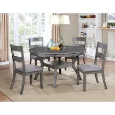 42 In Round Dining Table And Chairs Joss Main Grey Dining Tables Round Dining Table Sets Dining Room Sets