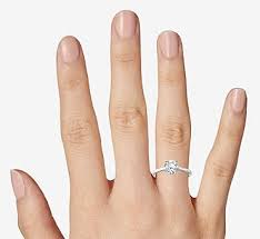 5 00 carat emerald diamond three row pave engagement ring. A Critical Look At Diamond Sizes On Hands With Images Useful Tips