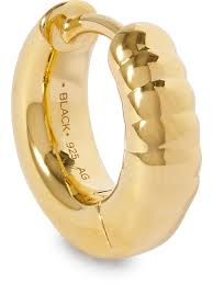 Keep it pared back with a simple silver ball or . Maria Black Laid Back 7 Huggie Gold Plated Single Hoop Earring Men Gold Catalove