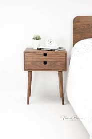 2 Drawers Solid Walnut Bedside Table Nightstand From Habitables Walnut Nightstand Solid Walnut Nightstand
