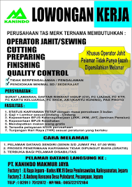 Check spelling or type a new query. Lowongan Kerja Operator Produksi Di Pt Kanindo Makmur Jaya 2 Lowongan Kerja Jepara Dan Sekitarnya 2020 Terbaru