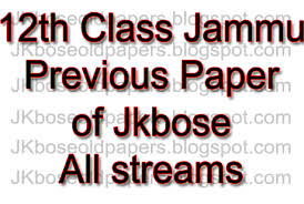12th Class Physical Education Previous Paper 2018 Regular Jkbose Pdf Download