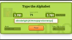 Get faster at typing all letters from a to z with keyboard. Type The Alphabet Game Record Typing Records Speed Typing Online Typing Games Youtube