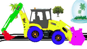 Colors Learn Childrens Jcb Excavator Toys Coloring For Kids Children Video Youtube