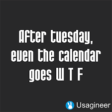 After Tuesday Even The Calendar Goes W T F Quote Decal Sticker Funny Quotes Quotes Words