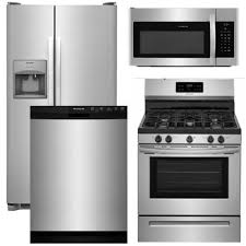 Package 14 Frigidaire Appliance Package 4 Piece Appliance Package With Gas Range Stainless Steel Sims 4 Kitchen Kitchen Appliance Packages Sims