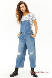 2021 Kot Tulum Modelleri Mavi Askili Cepli Bol Paca Tulum Beyaz Kisa Kol Cizgili Bluz Siyah Postal Bot Kiyafet Kombinleri Postal Denim Overalls Moda