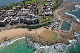Aerial Shot Newcastle Beach And Ocean Baths Newcastle Australia Australian Road Trip Newcastle Beach Australia Travel
