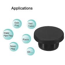 Silicone Rubber Hole Plug 20mm Diameter for 19mm Hole Black 5 Pieces