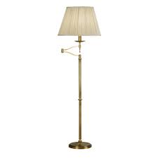 Fangio lighting 1258 metal swing arm floor lamp, antique brass 4. 63621 Stanford Antique Brass Swing Arm Floor Lamp Beige Shade