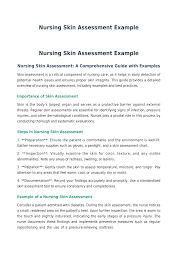 Image result for Comprehensive Skin Integrity Assessment