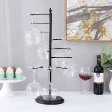 Check spelling or type a new query. Amazon Com Mygift Freestanding Tabletop Stemware Rack Spiraling 10 Wine Glass Holder Black Kitchen Dining