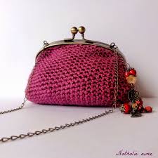 Nathalie M Sc 229 Pochette Au Crochet Avec Fermoir Sac Au Crochet Pochette Au Crochet Accessoires Au Crochet