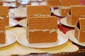Easy Graham Cracker Gingerbread Houses For Kids Graham Cracker Gingerbread House Graham Cracker Gingerbread Holiday Kitchen