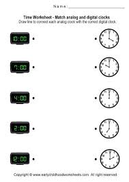 Matching Digital And Analog Clocks Worksheets Worksheet 5 Clock Worksheets Time Worksheets Worksheets