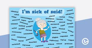 said synonym poster said synonyms synonym posters words other than said
