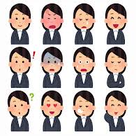 いろいろな表情のスーツを着た人のイラスト（女性） | かわいいフリー ...