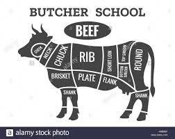 Cow Butcher Diagram Cutting Beef Meat Or Steak Cuts Diagram