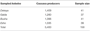 Frontiers Cassava Production Efficiency In Southern Ethiopia The Parametric Model Analysis Sustainable Food Systems