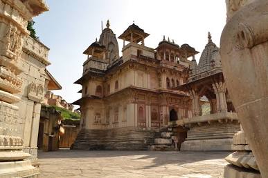 Elaborate stone carvings at Jagat Shiromani Temple, AI generated