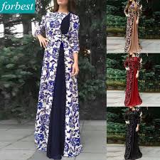 Home › floral dresses › length_knee length. Women Floral Print Long Dress Muslim Dress Islamic Long Dress Buy From 19 On Joom E Commerce Platform