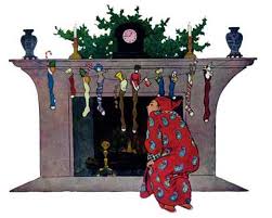 Public Domain Vintage Book Illustration Of Christmas Chimney From Twas The Night Before Christmas The Night Before Christmas Christmas Illustration Vintage Christmas Wrapping Paper