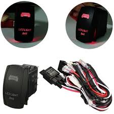 12v Led Light Bar Laser Rocker On Off Switch Wiring Harness 40a Relay Fuse Red 12v Led Lights 12v Led Bar Lighting