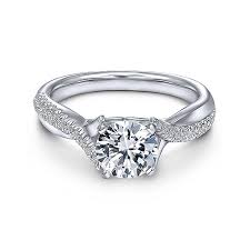 Check out our round twist ring selection for the very best in unique or custom, handmade pieces from our stackable rings shops. 14k White Gold Round Twisted Diamond Engagement Ring