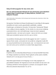 Ohne bohnen und champignons auch schon eher) gemüse ist hier in allen variationen heiß begehrt. Baby Ernahrungsplan Fur Das Erste Jahr