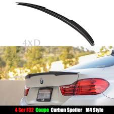 Bmw 3 series m3 f30 f80 m4 style carbon fiber boot trunk spoiler. M4 Style F32 Spoiler For Bmw 4 Series F32 Coupe 2 Door 420i 428i 435i Carbon Fiber Rear Trunk Spoiler 2014 2015 2016 Coupe Bmw Bmw 4 Series
