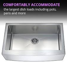 Find your local chicago lowe's , il. Anzzi Elysian 32 Farmhouse Stainless Steel Kitchen Sink With Strainer 16 Gauge Large Modern Brushed Satin Single Deep Soak Basin Bowl Commercial Utility Prep Work Station K Az3320 1a Amazon Com