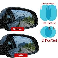2pcs set rainproof car accessories car mirror window clear film membrane anti fog anti glare waterproof sticker car mirror sticker car window mirror car mirror