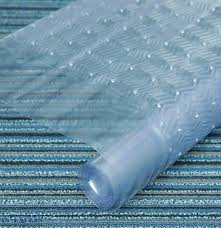 It will lay flat without adhesive but can be secured into place with any vinyl compatible in my opinion after receiving this clear vinyl runner it smells precluded my using it. Clear Plastic Carpet Protector Runner