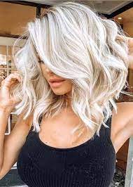 Most Of The Women Prefer Medium Hair In Summer As They Think That It Is Easy To Maintain In Summer Hope Icy Blonde Hair Medium Length Hair Styles Hair Styles