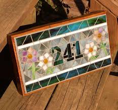 Mosaic Outdoor Sign Plaque Name Or Address Numero Maison Porte Maison Mosaique