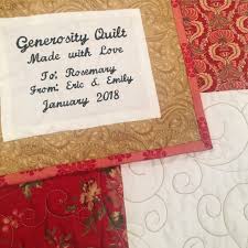 Customize the label with your personal message. How To Label Your Quilt Homemade Emily Jane