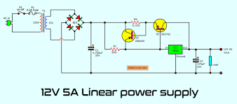 Simple Designing 12v 5a Linear Power Supply Eleccircuit Com Power Supply Circuit Circuit Diagram Power Supply