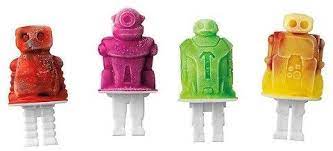 These animated pop molds create delicious frozen treats in fun robot shapes. Robot Popsicle Molds Wonder If My Kids Would Eat Healthier Popsicles If They Looked Like This Afflink Ice Popsicle Popsicle Molds Healthy Popsicles