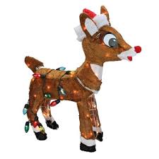 Hoojo 7 ft christmas inflatable santa and snowman ri. Rudolph The Red Nosed Reindeer Christmas 24 Prelit Standing Outdoor Decoration Clear Lights Target